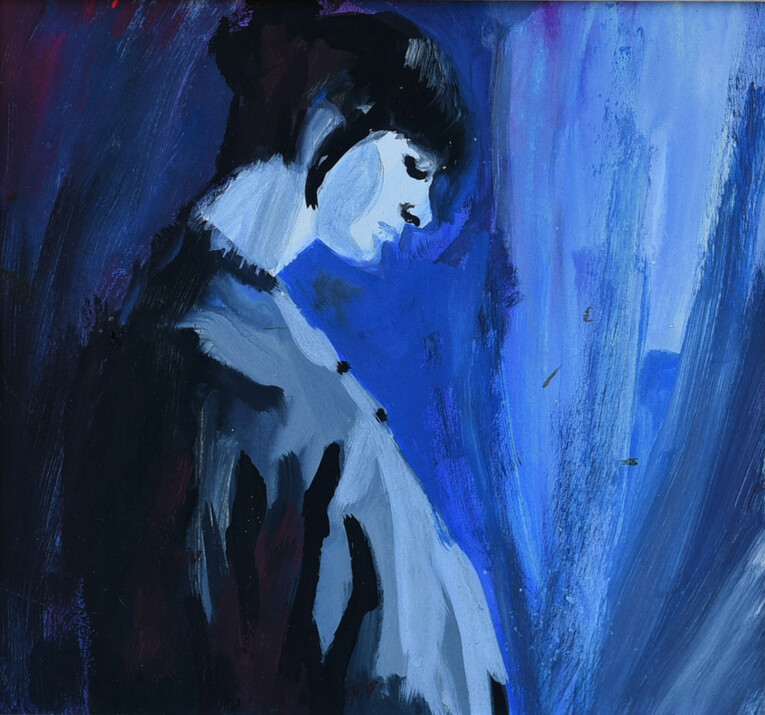 Magda Abazova Portret na momiche 2005 22x23 maslo durvo w